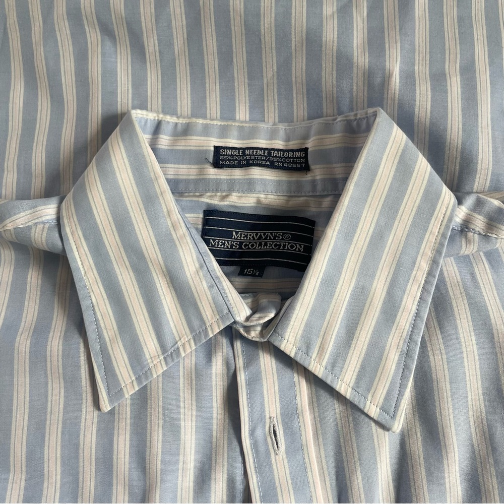 Mervin’s Men’s Collection Blue Striped Button down